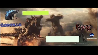 Godzilla fights Kong in the Aircraft Carrier scene (with healthbars) | MisterGojira | GVK (2021)