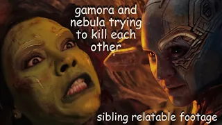 gamora and nebula trying to kill each other