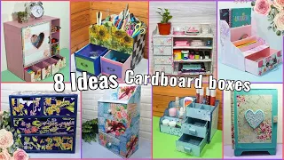 8 SIMPLE DIY ORGANIZERS FROM CARDBOARD BOXES| HANDMADE CRAFT FROM CARDBOARD BOXES