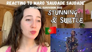 PORTUGAL EUROVISION 2022 - REACTING TO ‘SAUDADE SAUDADE’ BY MARO (FIRST LISTEN…WOWZERS)