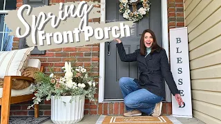 FRONT PORCH DECORATE WITH ME | SPRING/EASTER FRONT PORCH REFRESH AND STYLING IDEAS