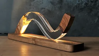 Curved Epoxy Resin Table Lamp | Epoxy Resin Art