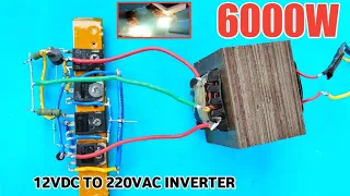 I make 6000W POWERFUL 12V To 220V Inverter at home using IGBT and  UPS Transformer