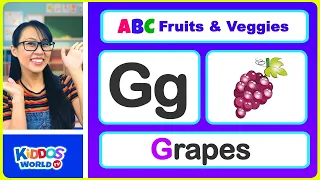 Learn ABC Fruits and Vegetable Names - Teach Different Types of Fruits and Veggies A-Z with Miss V