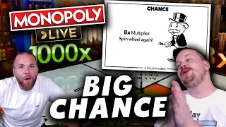 Monopoly Live 8x Multiplier into a 2 Rolls Big win