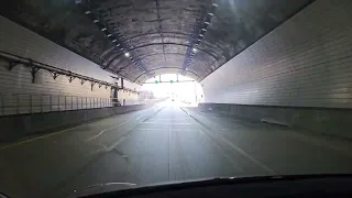 Louis and Clark bridge ,, tunnel heading North into Indiana. Louisville Kentucky East end bridge.