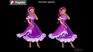 Spine 2D girl animation demo #madewithspine #spine2d #2danimation