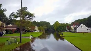 Drone video shows flooded section of I-95 in Lumberton