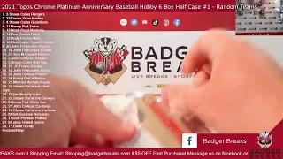 2021 Topps Chrome Platinum Anniversary Baseball Hobby 6 Box Half Case #1 - Random Teams