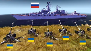 Ukrainian Soviet D-30 howitzers destroys military warship | MOWAS2 BATTLE