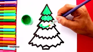 05 DIBUJOS de ÁRBOLES DE NAVIDAD (usando brillantina y pintura acrílica)