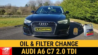 Audi A6 C7 2.0 TDI oil and oil filter change How to service Audi A6 A4 A3 VW Passat Skoda Superb tdi