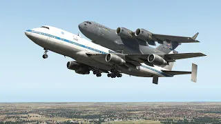 Amazing Boeing 747 Successful Carry C-17 Aircraft To Airport | X-Plane 11