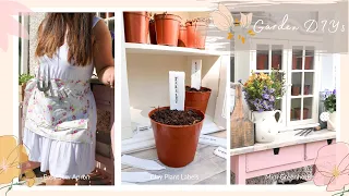 DIY Garden Project Ideas, Easy Sew Apron, Clay labels and a Mini Greenhouse