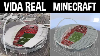 ESTÁDIOS NO MINECRAFT vs ESTÁDIOS NA VIDA REAL