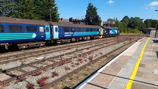 37716 passing Hereford working motherwell to canton Sidings empty coaching stock  26th August 2021