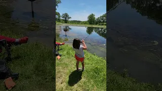 McDonald's chicken nugget catches a girl a BIG bass