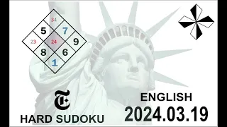 NYT HARD SUDOKU  Mar. 19, 2024