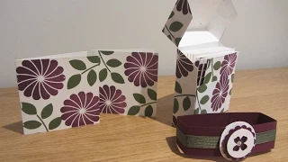 Flip top 3 x 3 card gift box tutorial, handmade with Crazy About You from Stampin' Up UK