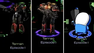 StarCraft Original vs Rematered vs Cartooned - Main Menu + Campaign Menu + Briefing Room Comparison