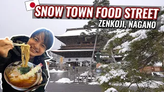 Snow Town Food Street and Beautiful Temple Covered by Snow "Zenkoji" in Nagano Ep.337