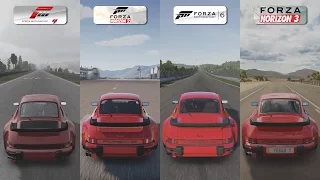 Forza 4 vs Forza Horizon 2 vs Forza 6 vs Forza Horizon 3 - Porsche 911 Turbo 3.3 Sound Comparison