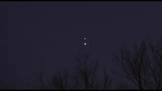 Jupiter Saturn Conjunction seen in India - 21 December 2020 - Time Lapse video