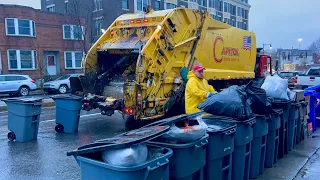 Capitol Waste Garbage Truck VS. Heavy Post Xmas Trash