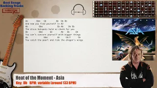 🎸 Heat of the Moment - Asia Guitar Backing Track with chords and lyrics