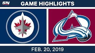 NHL Highlights | Avalanche vs. Jets - Feb 20, 2019