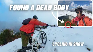 Finally snow trip on my MTB😍 | Found a dead body😰| MTB Vlog