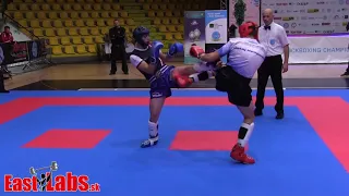 2018 WAKO ME kickbox LK  63kg  Hospodar SVK vs Bonio FRA