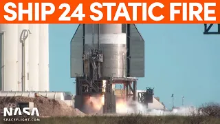 Starship 24 Single Engine Static Fire | SpaceX Boca Chica