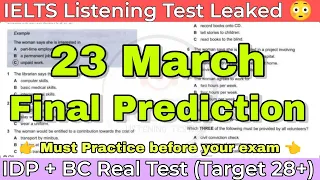 23 MARCH 2024 IELTS LISTENING PRACTICE TEST 2024 WITH ANSWERS | IELTS EXAM PREPARATION | IDP & BC