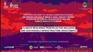 Urban-20: Climate Resilience Principles for Inclusive & Sustainable Infrastructure Investments