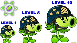 Plants vs Zombies 2: Mega Gatling Pea Level 1-5-10 Power-up: Gameplay 2022.