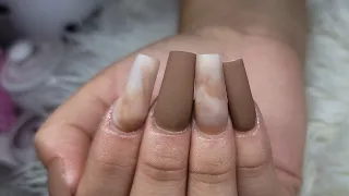 Como hacer Marmoleado de 3 colores / Uñas Acrílicas Cuadradas