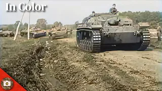 Sturmgeschütz Stug III in action in ww2 [AI, 60fps, Colourized]