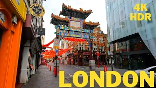 London spring morning walking tour @,8am Chinatown, Covent Garden,4K HDR video walking tour.