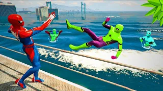 GTA 5 Spiderman Water Ragdolls and Jumping Fails - Spider-Man Funny Moments #42