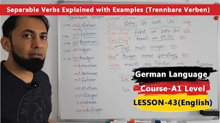 A1 German Course | Lesson 43 | German Separable Verbs | Trennbare Verben in German | English