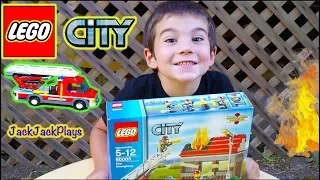 Lego City Fire Truck Toys for Kids! Fire Emergency Set Building & Playing | JackJackPlays