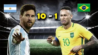 Argentina 10 vs Brazil 1 - Amistoso Internacional - "SIN MESSI NO SOMOS NADA" - Parodia / Highlights