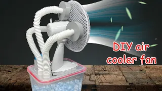 DIY air conditioner/ Diy air cooler/IMPROVISED ELECTRIC FAN AIR COOLER / Mist makes /air conditioner