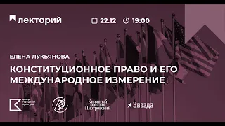 СВОБОДНЫЙ УНИВЕРСИТЕТ | Лекция Елены Лукьяновой «Международное измерение конституционного права»