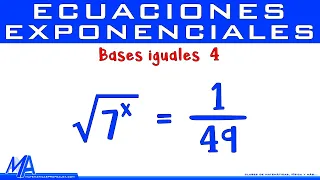 Ecuaciones exponenciales con bases iguales | Ejemplo 4
