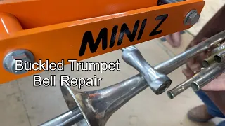 Buckled Trumpet Bell Repair- Ferree’s Mini Z- Band Instrument repair