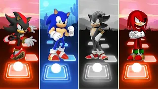 Shadow Sonic 🆚 Dark Sonic 🆚 Knuckles Exe Sonic 🆚 Muscular Sonic | Sonic Tiles Hop EDM Rush