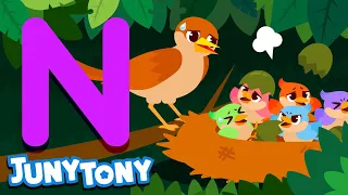 Nightingale's Nest | Phonics Song for Kids | Alphabet N Song | Kindergarten Song | JunyTony