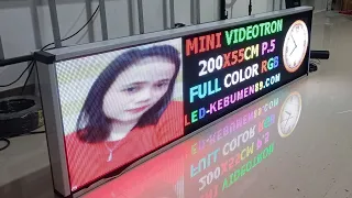 Demo videotron 200x55cm full color RGB P5 cailiang siap pengiriman😎